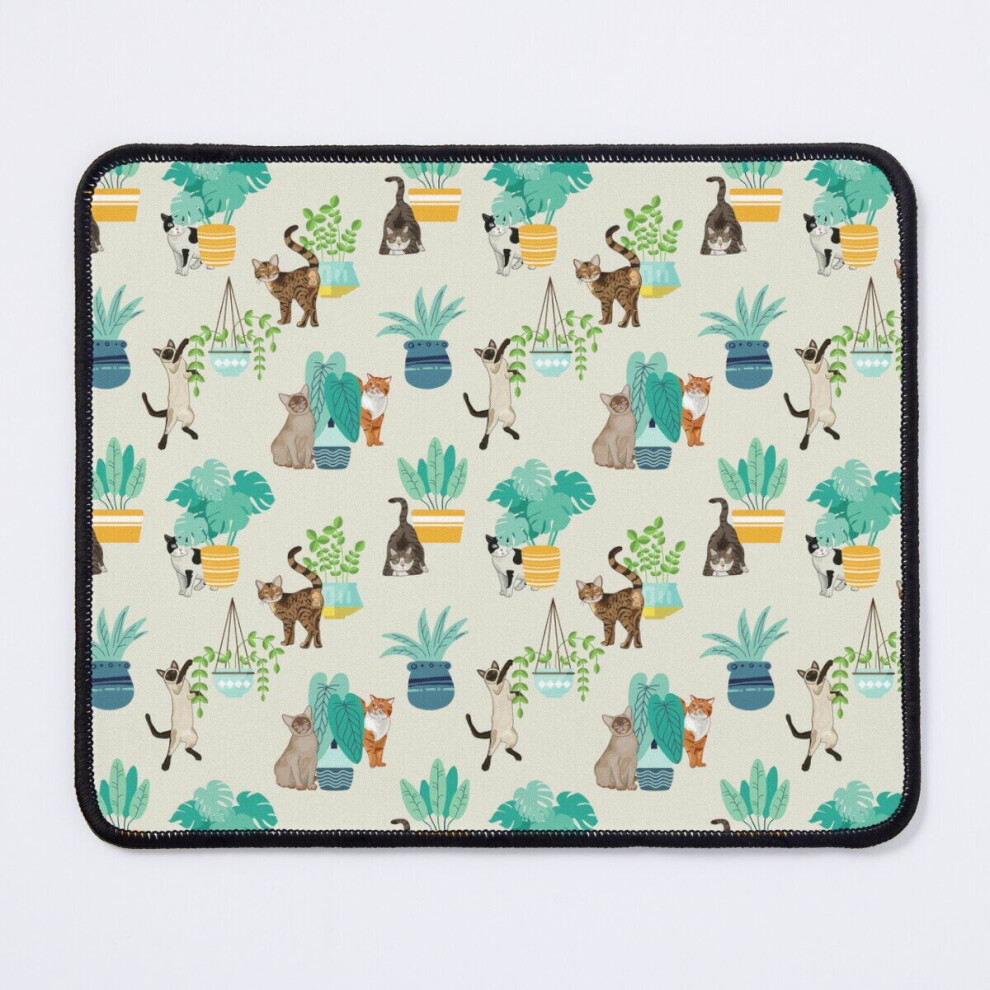 Mouse Pad Cats And Plants 11.8 X 9.8 Inch Computer Mat Gaming Office Mousepad 7802738136357