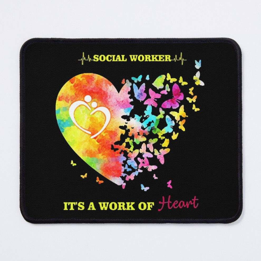Mouse Pad Social Worker It's A Work Of Heart Mix Butterfly 11.8 X 9.8 Inch Computer Mat Gaming Office Mousepad 7802738190212