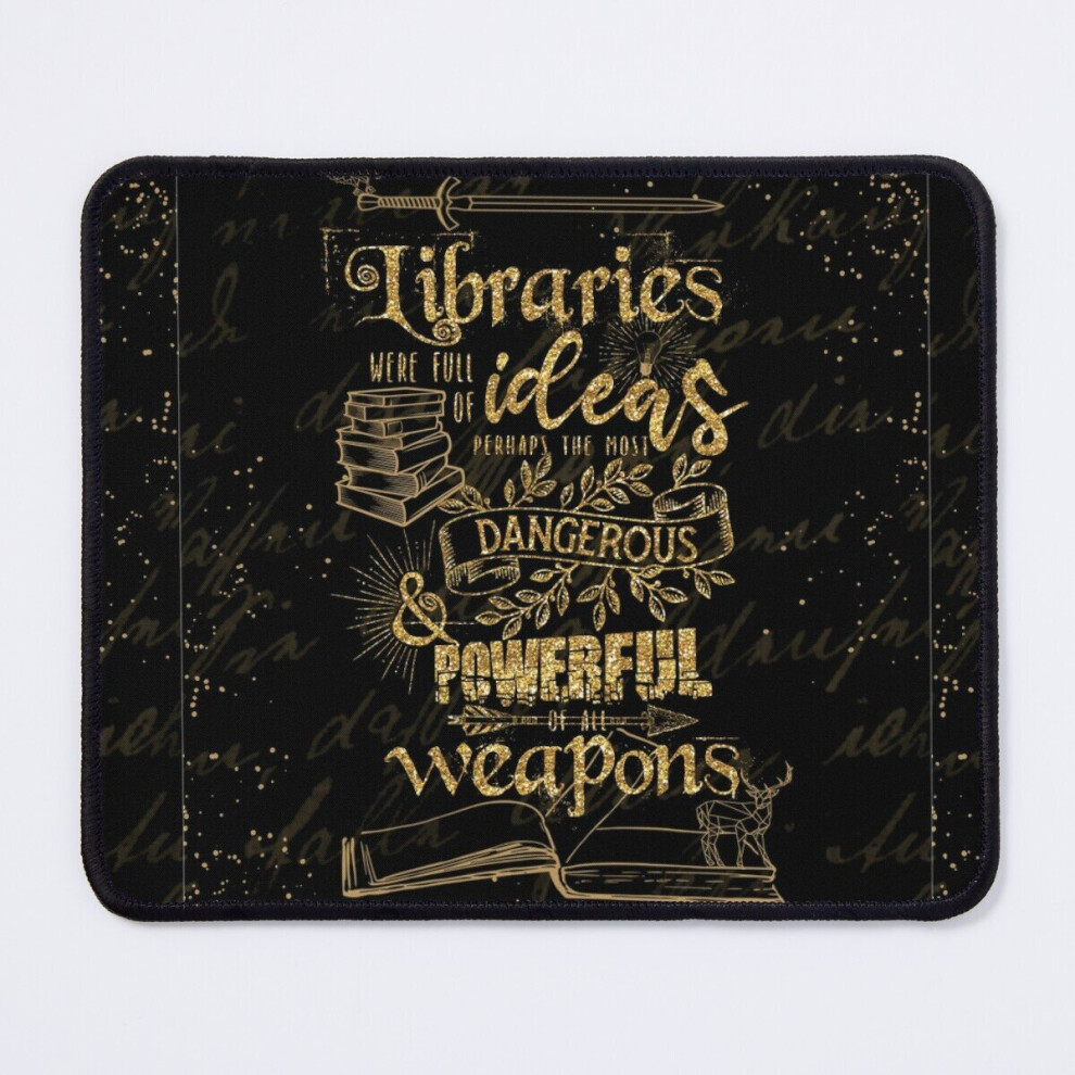 Mouse Pad Libraries Were Full Of Ideas - Tog Quote 11.8 X 9.8 Inch Computer Mat Gaming Office Mousepad Gold 7802738143829