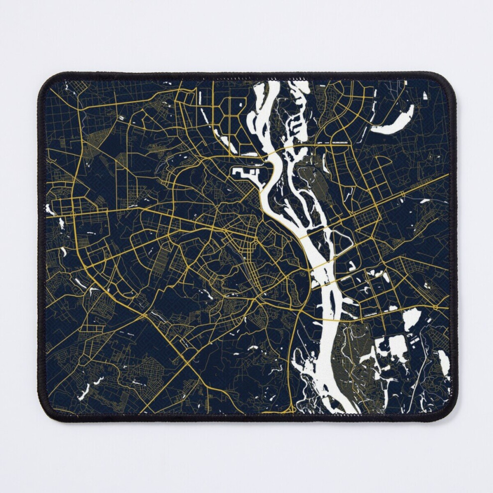 Mouse Pad Kyiv City Map Of Ukraine - Art Deco 11.8 X 9.8 Inch Computer Mat Gaming Office Mousepad Gold 7802738157611