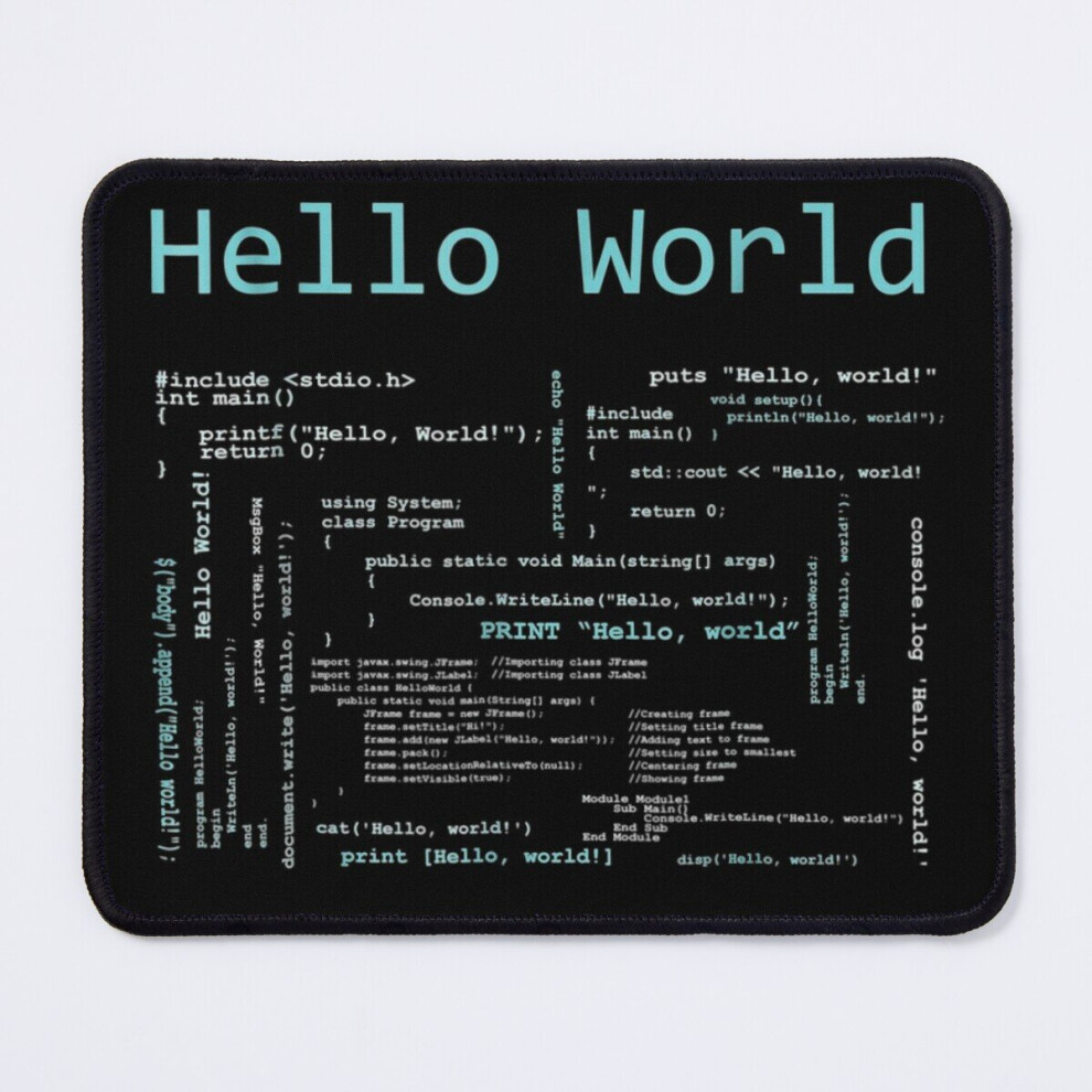 Mouse Pad Hello World Computer Programming Languages 11.8 X 9.8 Inch Computer Mat Gaming Office Mousepad 7802738188448