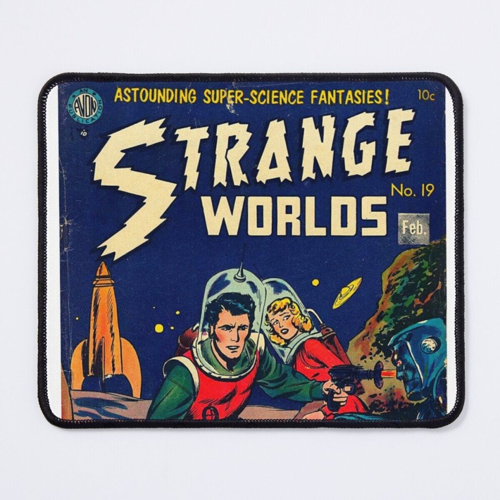 Mouse Pad Strange Worlds - #19 - Vintage Retro Science Fiction Comic Book Cover 11.8 X 9.8 Inch Computer Mat Gaming Office Mousepad 7802738190892