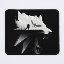 Mouse Pad BLACK/WHITE WOLF - THE WITCHER 3 11.8 x 9.8 inch Computer Mat Gaming Office Mousepad