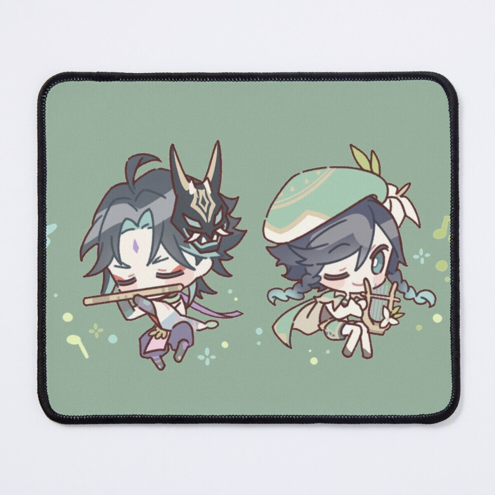 Mouse Pad Genshin Impact Chibi Venti And Xiao 11.8 X 9.8 Inch Computer Mat Gaming Office Mousepad 7802738144352