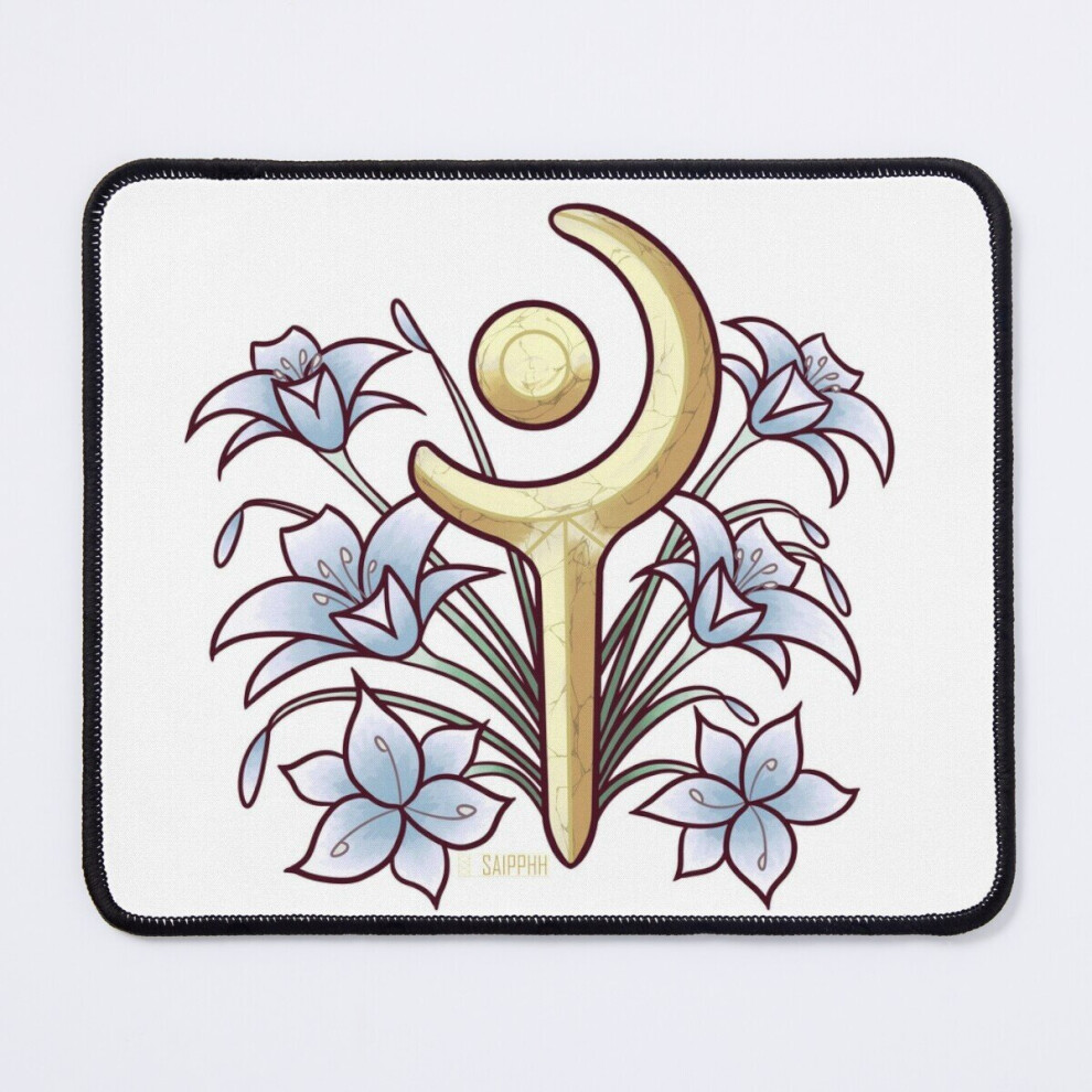 Mouse Pad Ffxiv Mage Job Symbol With Flowers 11.8 X 9.8 Inch Computer Mat Gaming Office Mousepad White 7802738121490