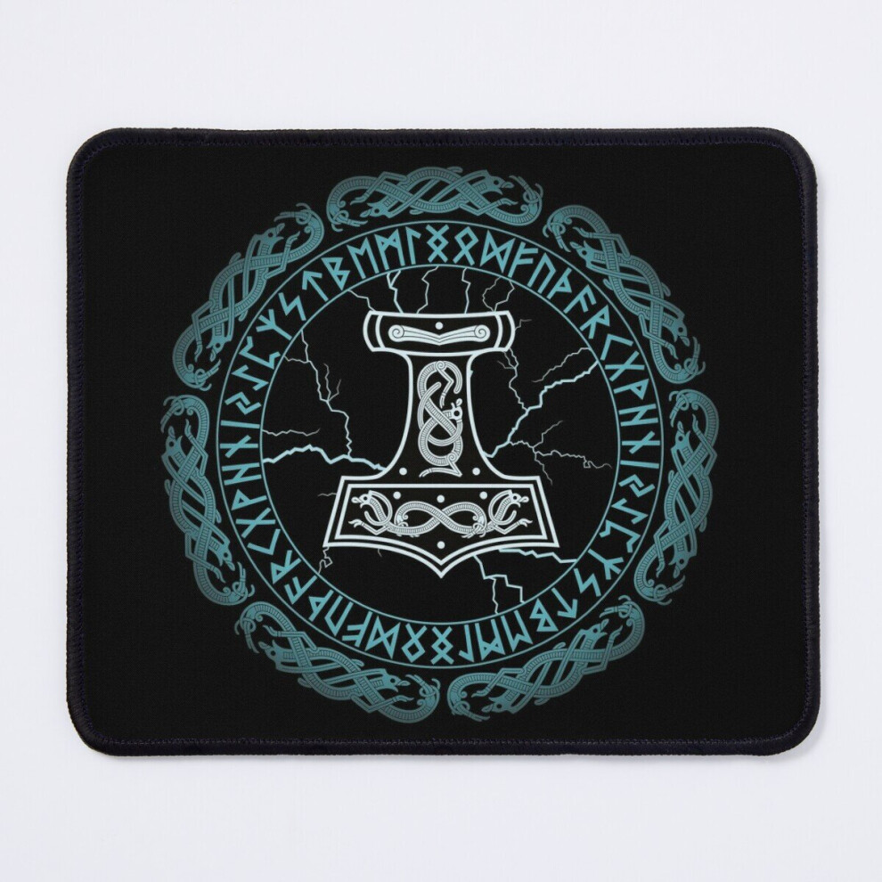 Photos - Other for Computer Mouse Pad MjÃ¶lnir Hammer of Thor Runes 11.8 x 9.8 inch Computer Mat Gaming Office Mousepad