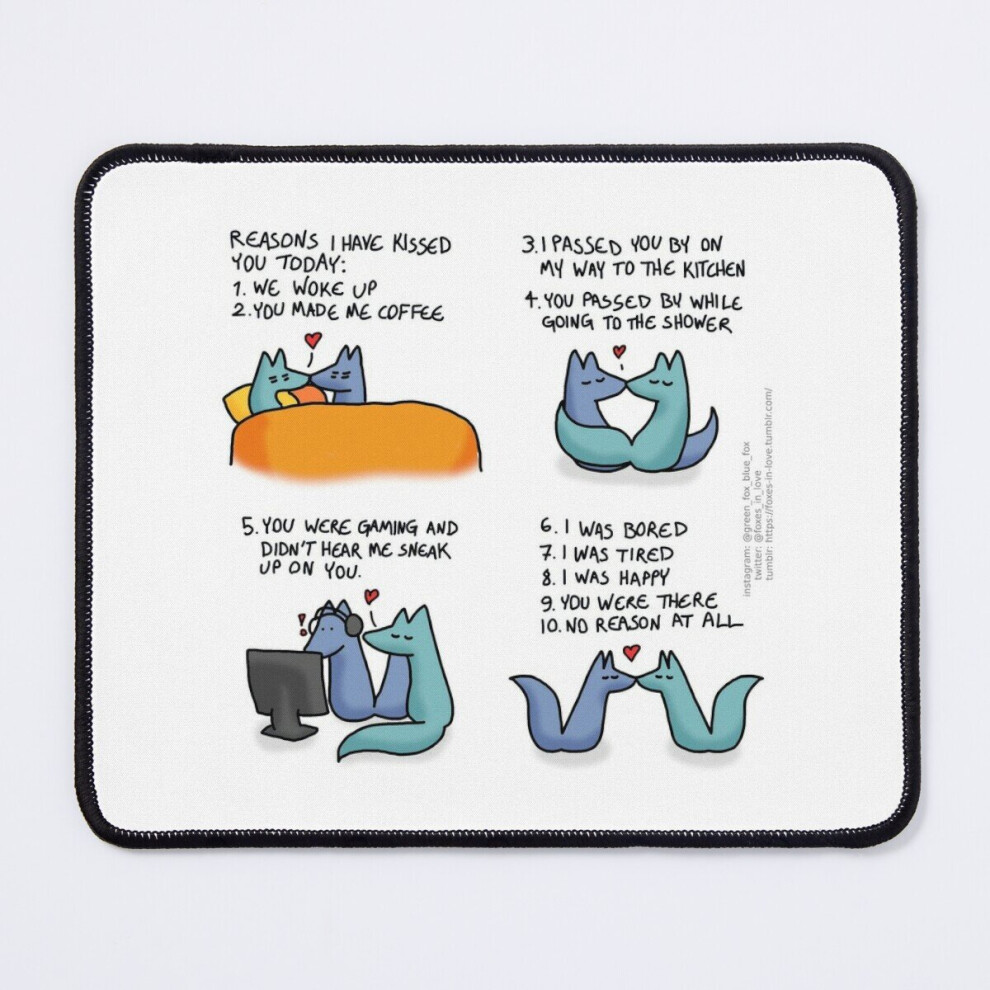 Mouse Pad Reasons For A Kiss 11.8 X 9.8 Inch Computer Mat Gaming Office Mousepad 7802738128963