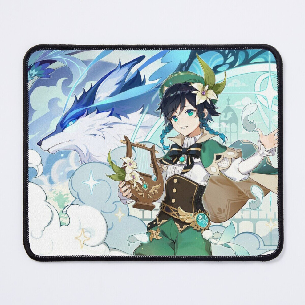 Mouse Pad Genshin Impact - Venti, Dvalin And Wolf Of The North Official Artwork 11.8 X 9.8 Inch Computer Mat Gaming Office Mousepad 7802738111279