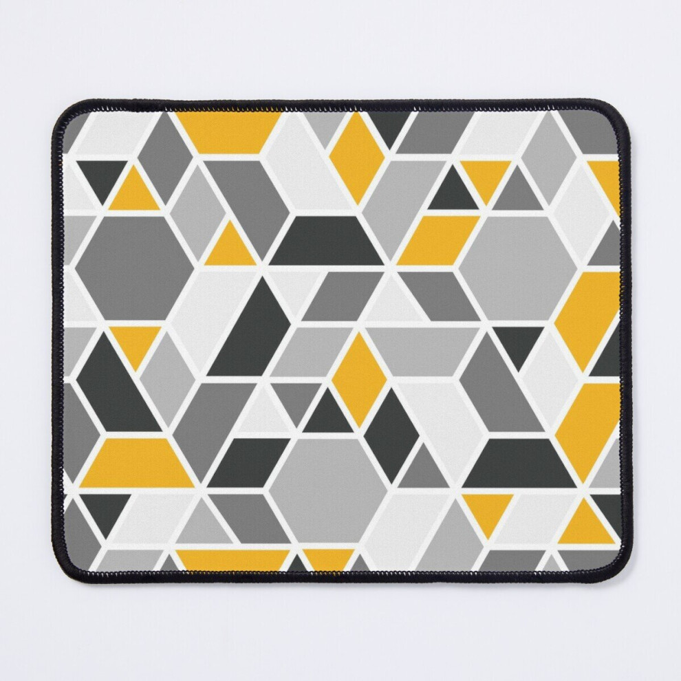 Mouse Pad Abstract Geo - 11.8 X 9.8 Inch Computer Mat Gaming Office Mousepad Yellow/Grey 7802738192353