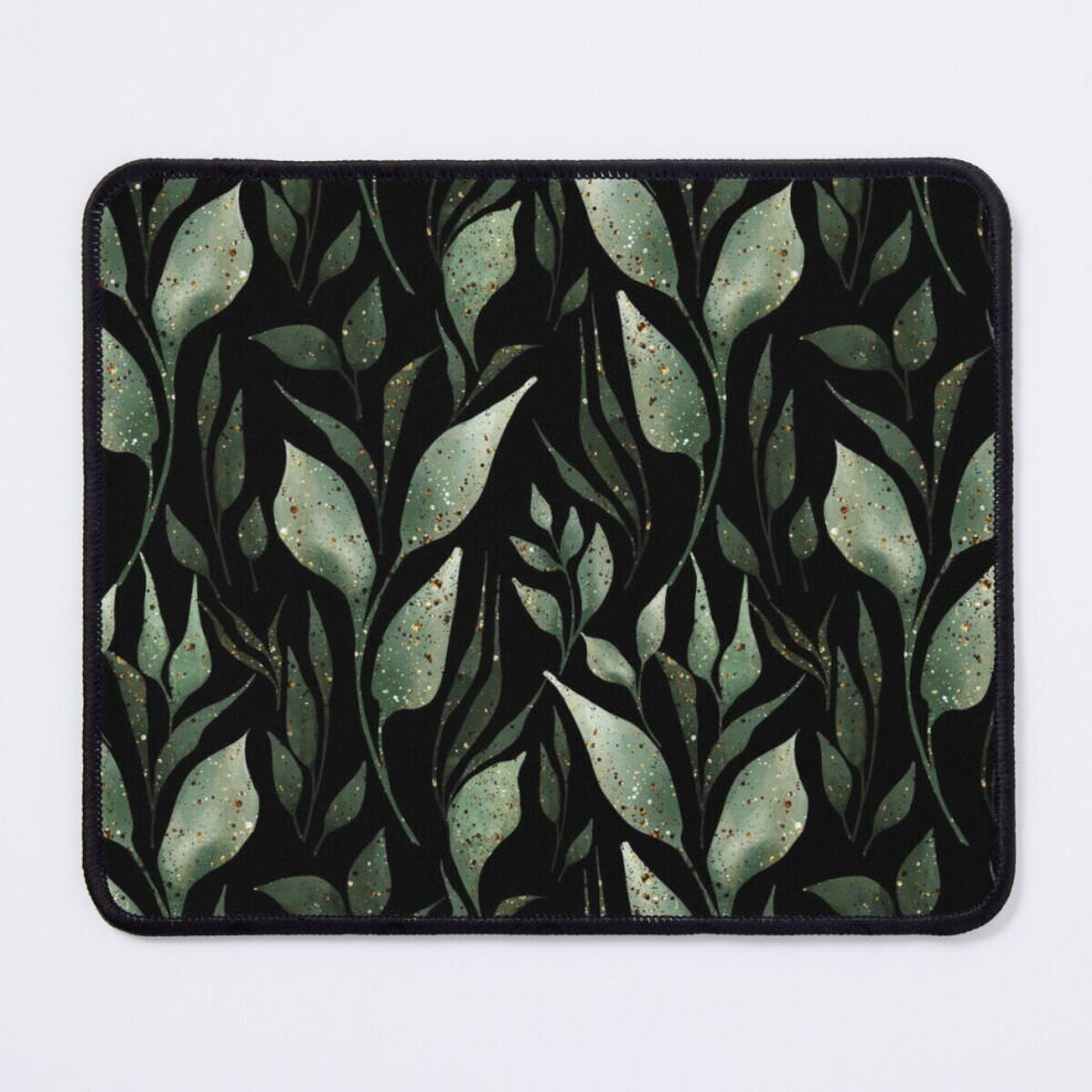 Mouse Pad Watercolor Leaves On 11.8 X 9.8 Inch Computer Mat Gaming Office Mousepad Green/Black 7802738173079
