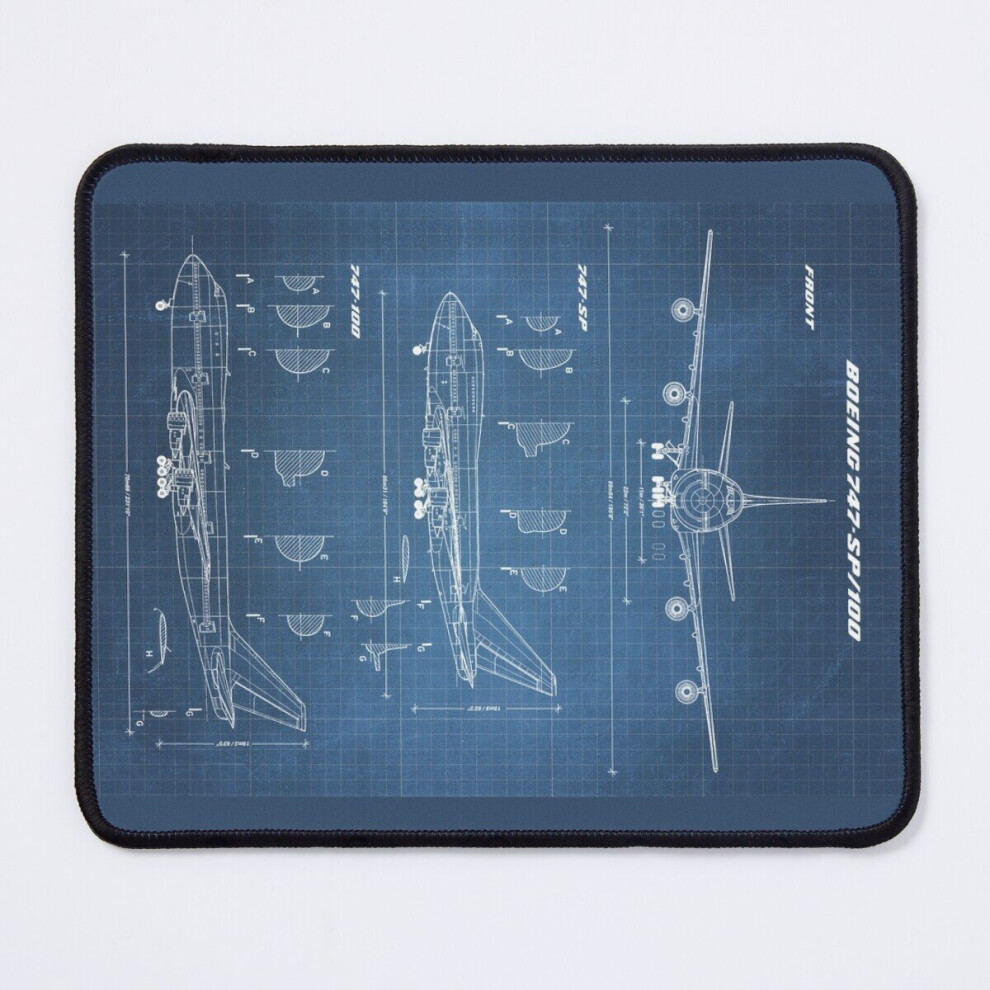 Mouse Pad Boeing 747-Sp 747-100 Concept Drawing ( Blueprint) 11.8 X 9.8 Inch Computer Mat Gaming Office Mousepad Light 7802738181715