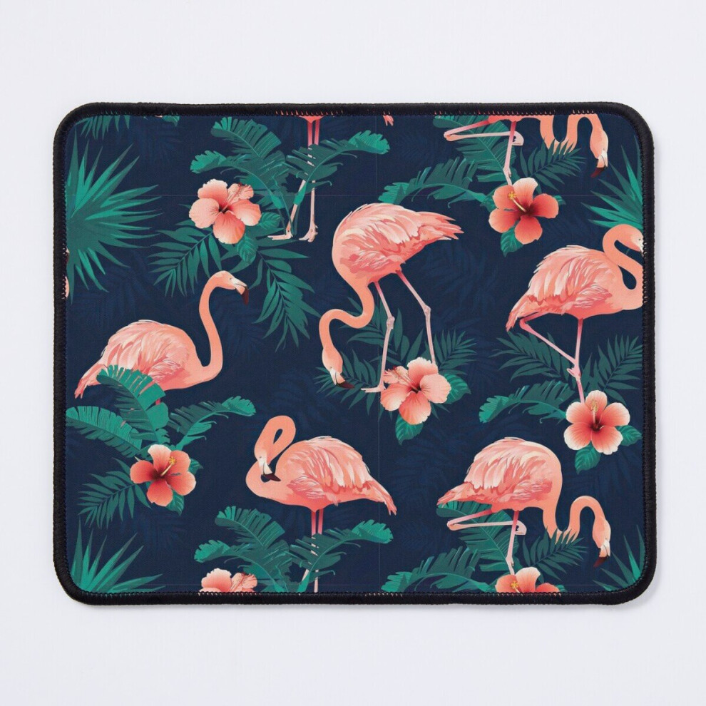Mouse Pad Flamingo Hibiscus Tropical Leaves 11.8 X 9.8 Inch Computer Mat Gaming Office Mousepad 7802738131543