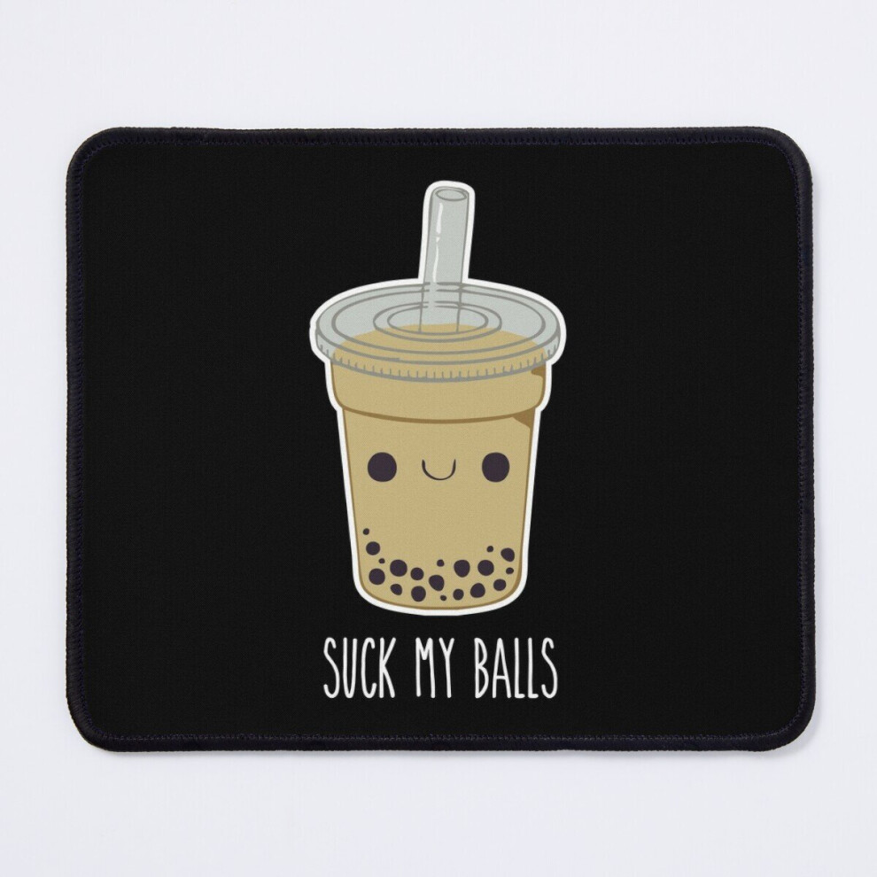 Mouse Pad Suck My Balls - Silly Cartoon Boba Tea 11.8 X 9.8 Inch Computer Mat Gaming Office Mousepad 7802738118995