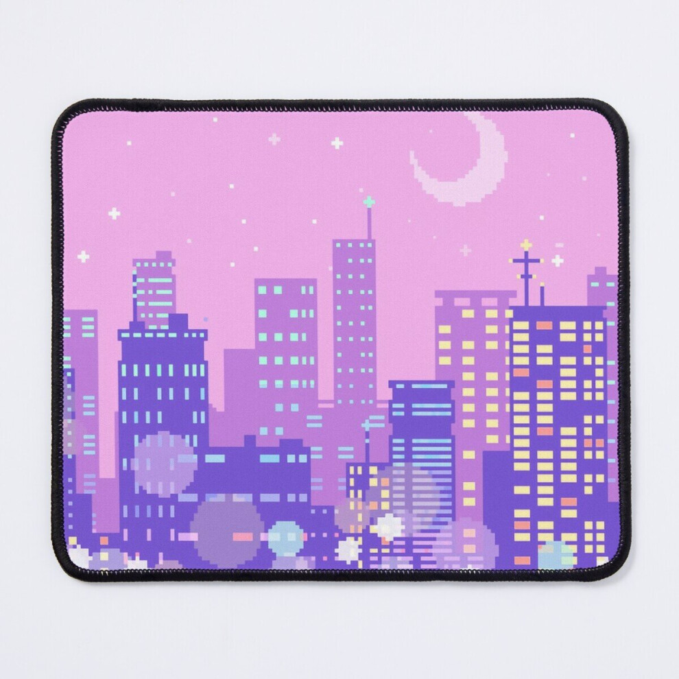 Mouse Pad Lilack Retro Vaporwave Skyline, Tokyo City 11.8 X 9.8 Inch Computer Mat Gaming Office Mousepad Purple 7802738204452