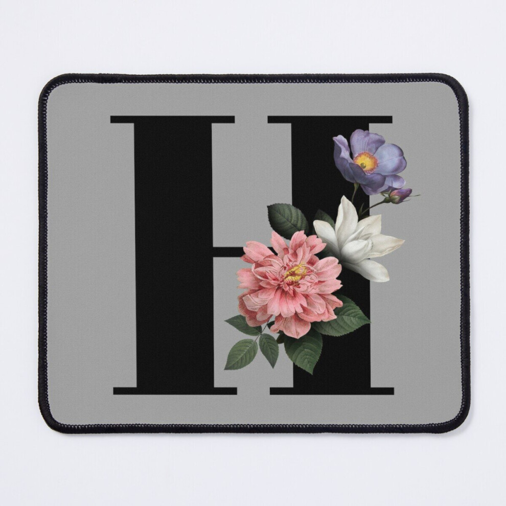 Mouse Pad Floral Initial - H 11.8 X 9.8 Inch Computer Mat Gaming Office Mousepad 7802738200416