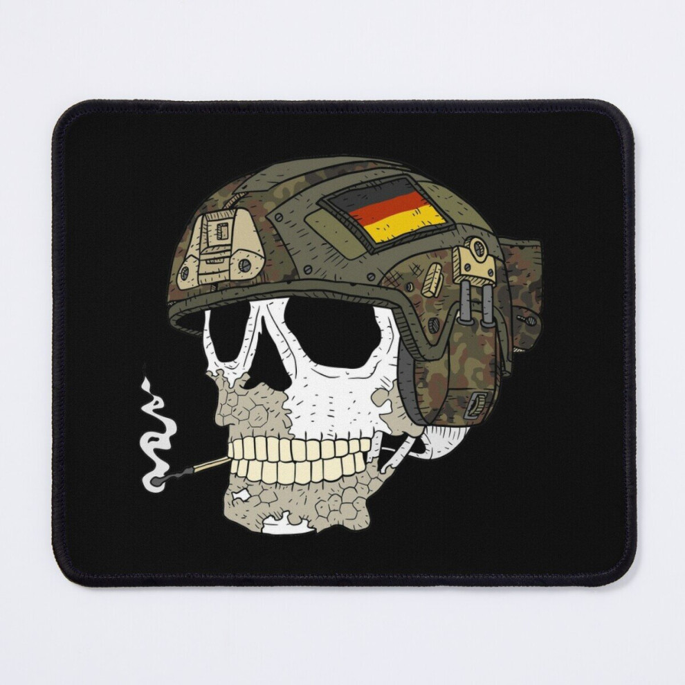 Mouse Pad German Bundeswehr. Flecktarn. Skull With Fast Helmet. 11.8 X 9.8 Inch Computer Mat Gaming Office Mousepad 7802738181302