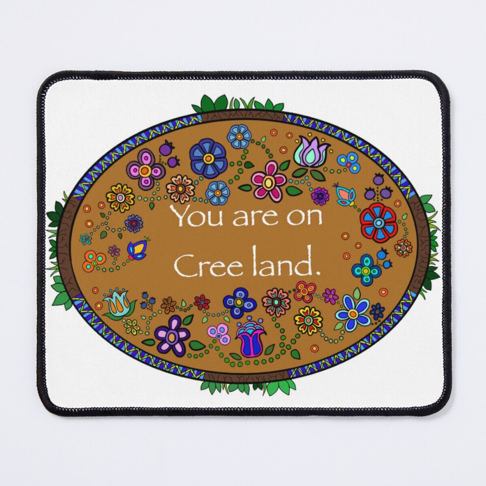 Mouse Pad You Are On Cree Land With Floral Beading 11.8 X 9.8 Inch Computer Mat Gaming Office Mousepad 7802738200621