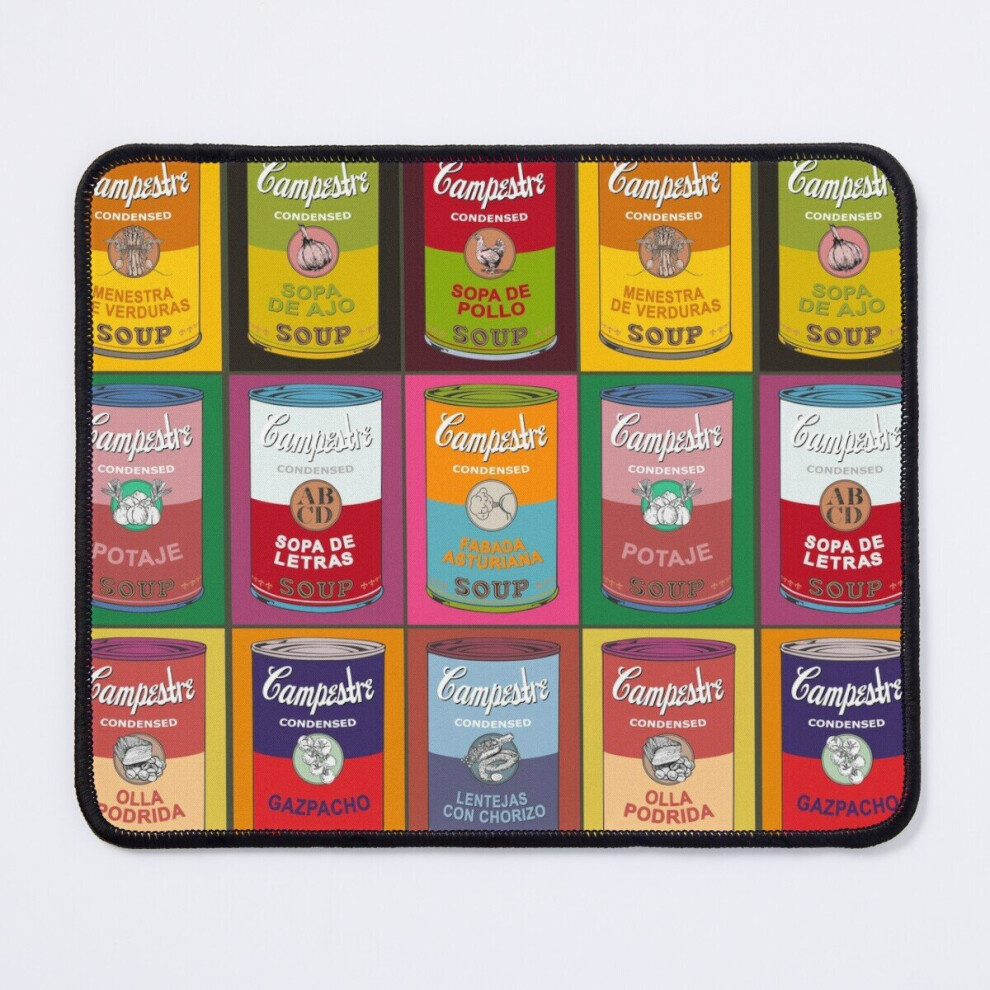 Mouse Pad Spanish Andy Warhol Soups - Sopas Campestre (With Colors) 11.8 X 9.8 Inch Computer Mat Gaming Office Mousepad 7802738148664