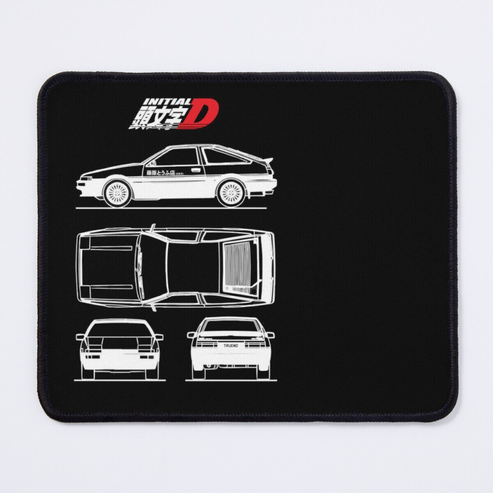 Mouse Pad Initial D Ae86 Toyota Trueno Blueprint - 11.8 X 9.8 Inch Computer Mat Gaming Office Mousepad Black 7802738136838