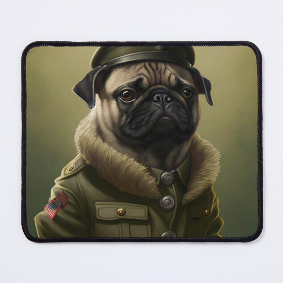 Mouse Pad Military Pug 11.8 X 9.8 Inch Computer Mat Gaming Office Mousepad 7802738155174