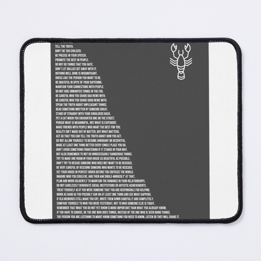 Mouse Pad /Jordan B Peterson's Rules Poster 11.8 X 9.8 Inch Computer Mat Gaming Office Mousepad 7802738126914