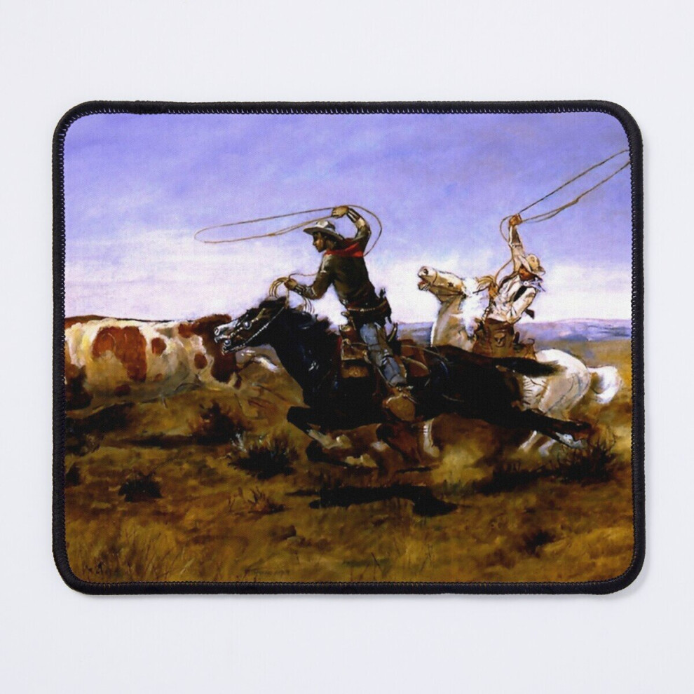 Mouse Pad Cowboys Roping A Steer 11.8 X 9.8 Inch Computer Mat Gaming Office Mousepad 7802738193206