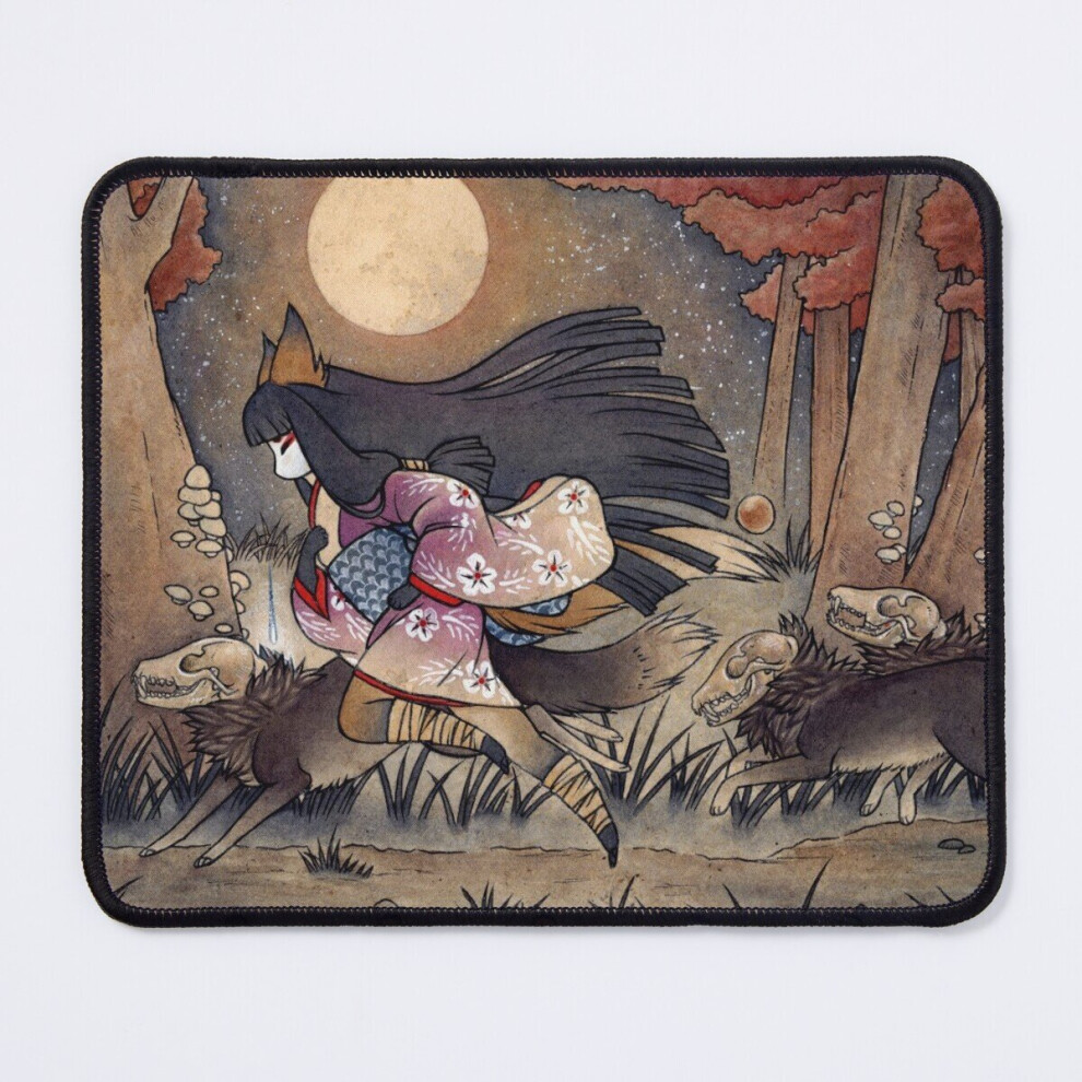 Mouse Pad Running With Monsters - Teakitsune Fox Yokai 11.8 X 9.8 Inch Computer Mat Gaming Office Mousepad 7802738114416