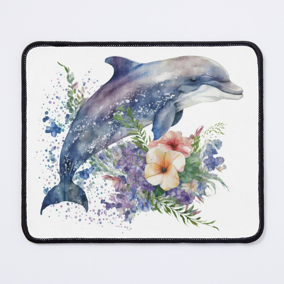 Mouse Pad Dolphin With Flowers 11.8 X 9.8 Inch Computer Mat Gaming Office Mousepad 7802738126990