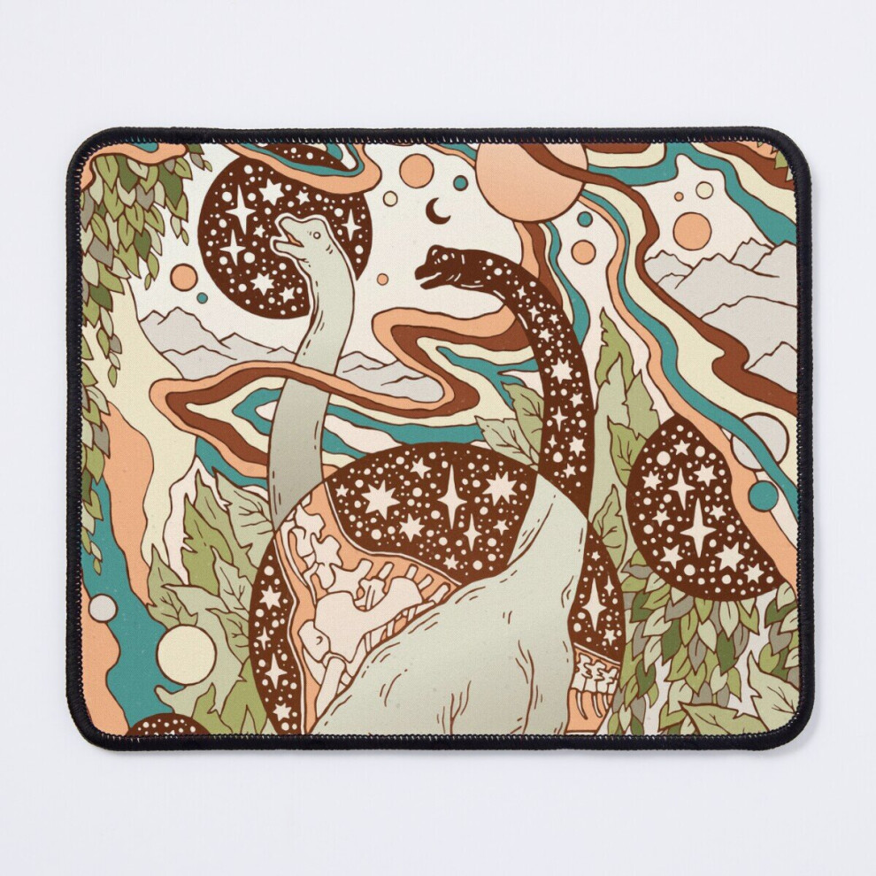 Mouse Pad Jurassic Portal Retro Rainbow Palette Dinosaur Science Fiction Art 11.8 X 9.8 Inch Computer Mat Gaming Office Mousepad 7802738111903
