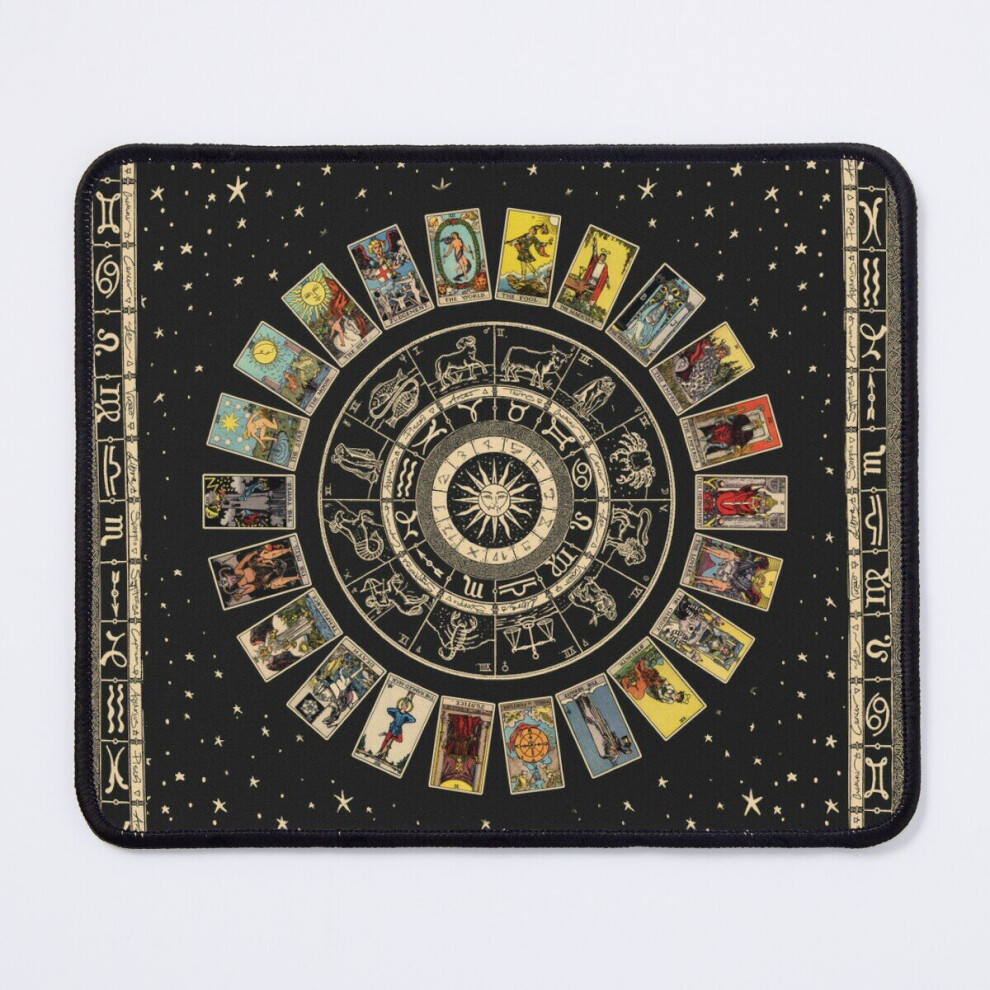 Mouse Pad Wheel Of The Zodiac, Astrology Chart And The Major Arcana Tarot 11.8 X 9.8 Inch Computer Mat Gaming Office Mousepad 7802738180893