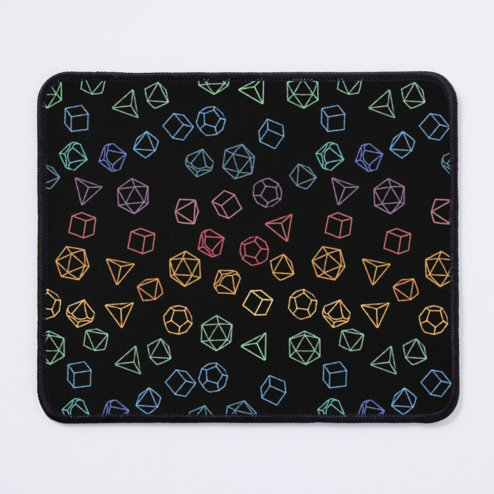 Mouse Pad Dnd Dice Rainbow On Pattern 11.8 X 9.8 Inch Computer Mat Gaming Office Mousepad Black 7802738112559