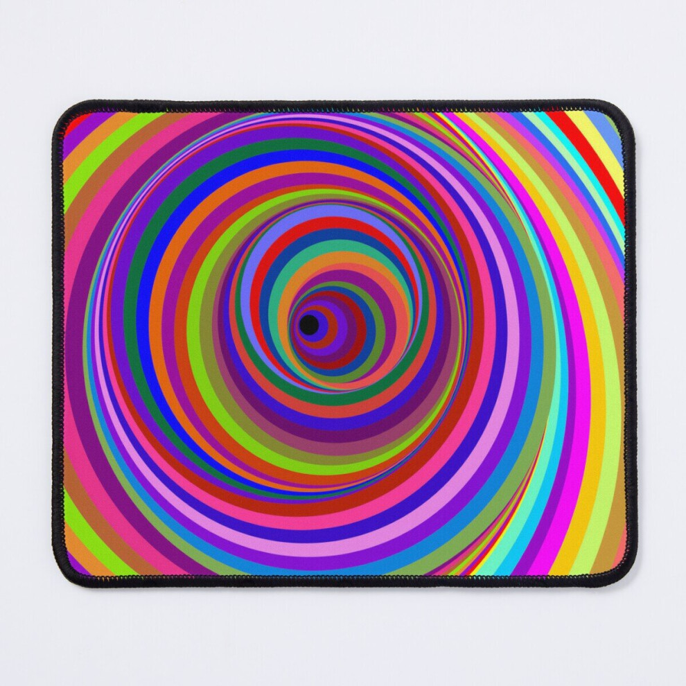 Mouse Pad Hypnotic Psychedelic Rainbow Colors Vertigo Hole 11.8 X 9.8 Inch Computer Mat Gaming Office Mousepad 7802738183337