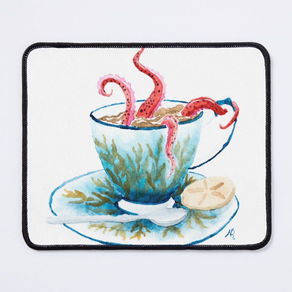 Mouse Pad Octopus Teacup Watercolour Painting 11.8 X 9.8 Inch Computer Mat Gaming Office Mousepad 7802738207071