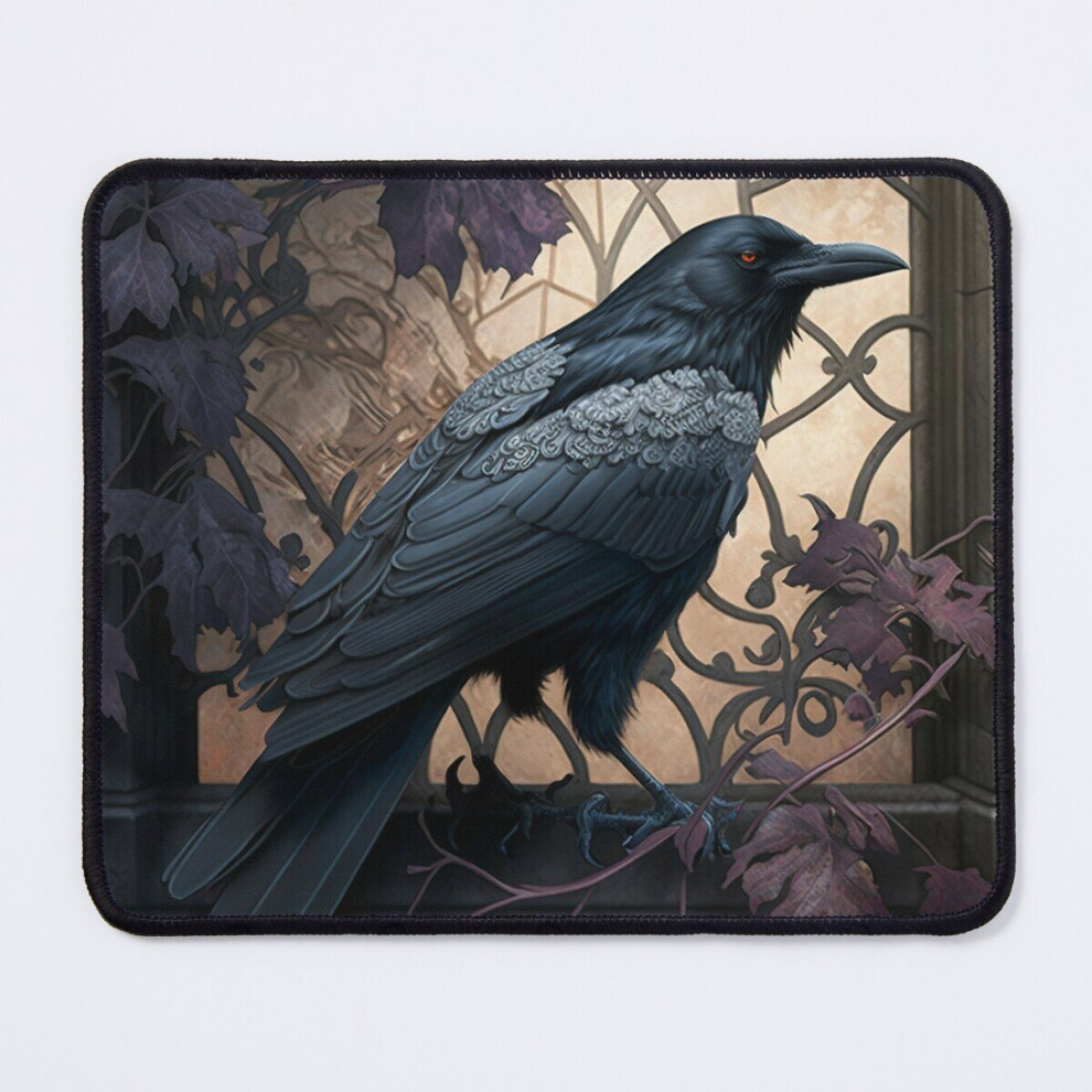 Mouse Pad Gothic Raven Print, Gothic Crow, Gothic Raven 11.8 X 9.8 Inch Computer Mat Gaming Office Mousepad 7802738169904