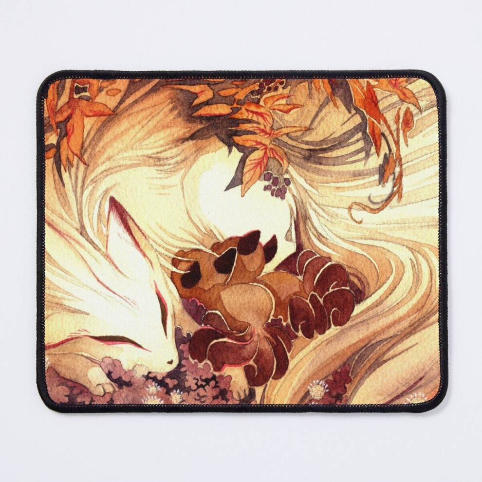 Mouse Pad Ninetailed Kitsune Fox With Kits 11.8 X 9.8 Inch Computer Mat Gaming Office Mousepad 7802738124613