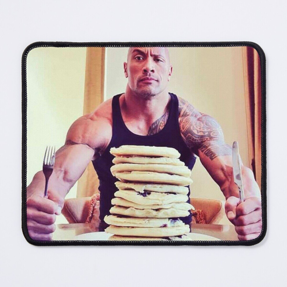 Mouse Pad Dwayne The Rock Johnson Eating Blueberry Pancakes 11.8 X 9.8 Inch Computer Mat Gaming Office Mousepad 7802738116687