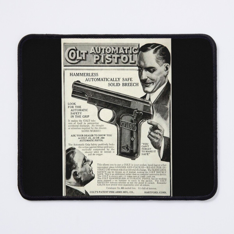 Mouse Pad Vintage Colt Automatic Pistol 11.8 X 9.8 Inch Computer Mat Gaming Office Mousepad 7802738163636