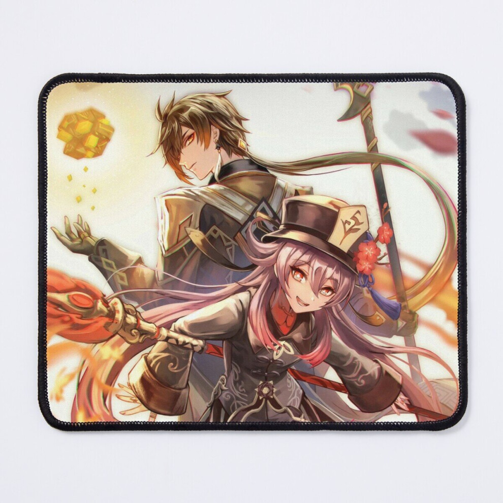 Mouse Pad Zhongli And Hu Tao Genshin Impact 11.8 X 9.8 Inch Computer Mat Gaming Office Mousepad 7802738151305