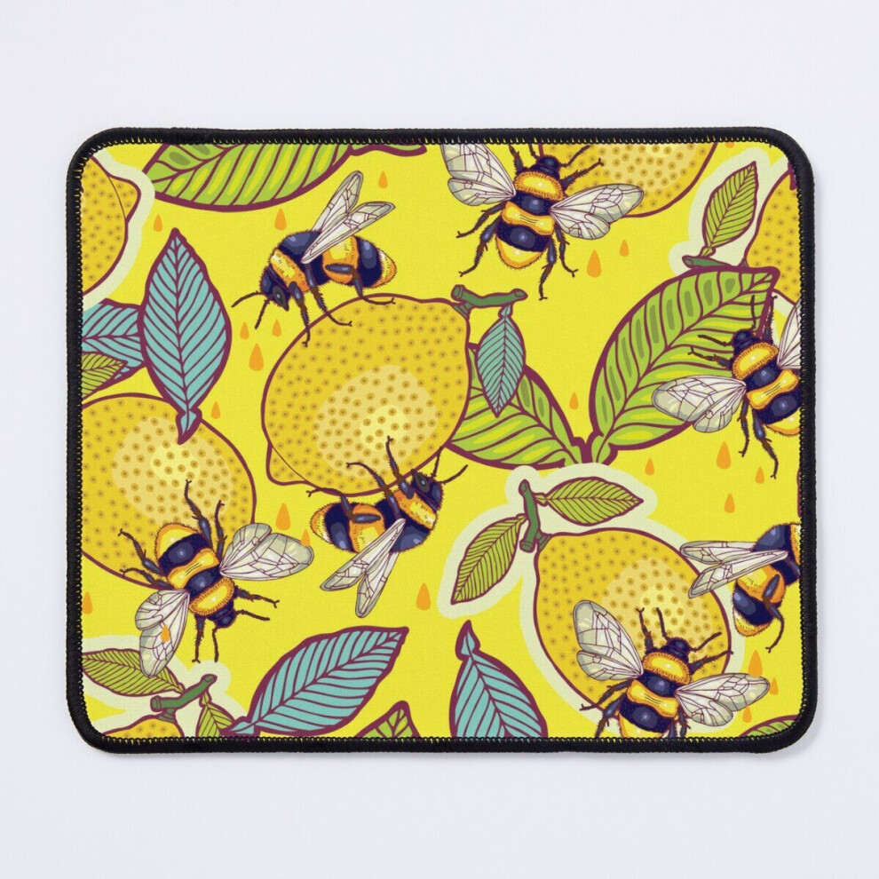 Mouse Pad Lemon And Bee Garden. 11.8 X 9.8 Inch Computer Mat Gaming Office Mousepad Yellow 7802738124316