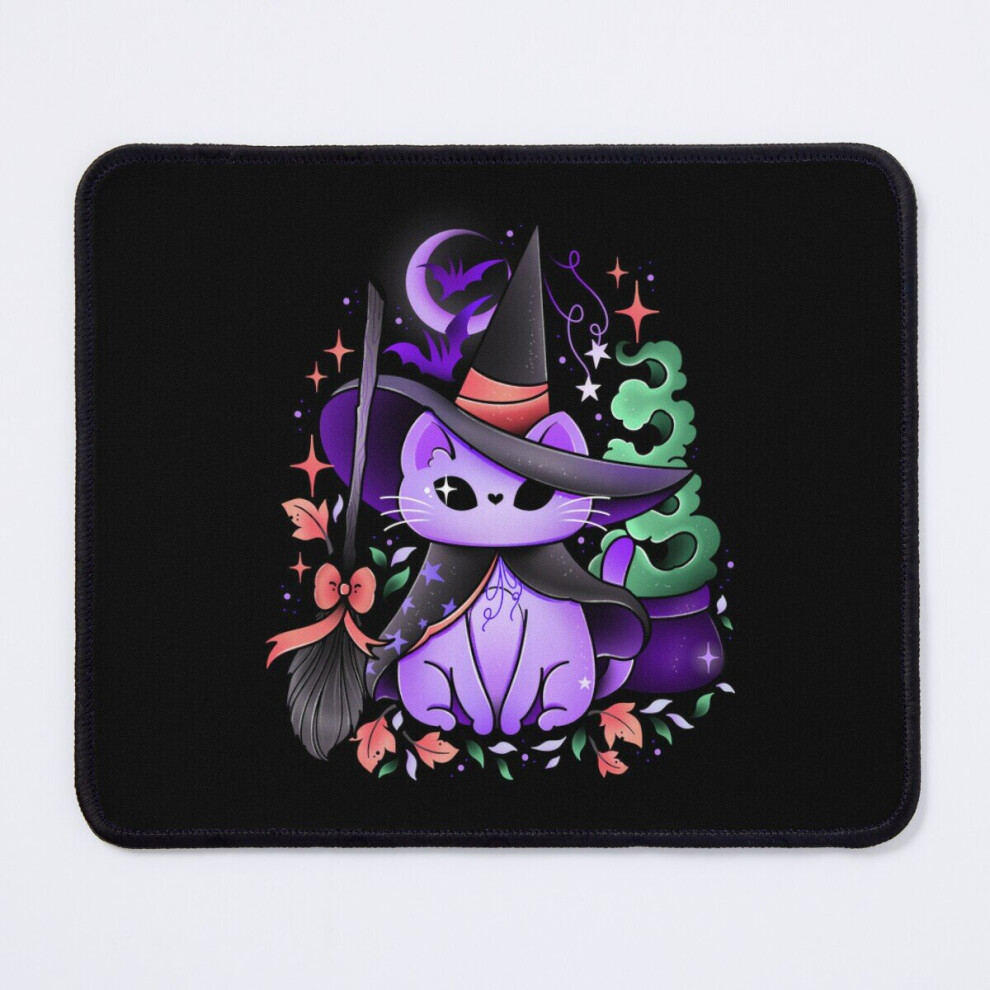 Mouse Pad Witchy Halloween Cat 11.8 X 9.8 Inch Computer Mat Gaming Office Mousepad 7802738168495