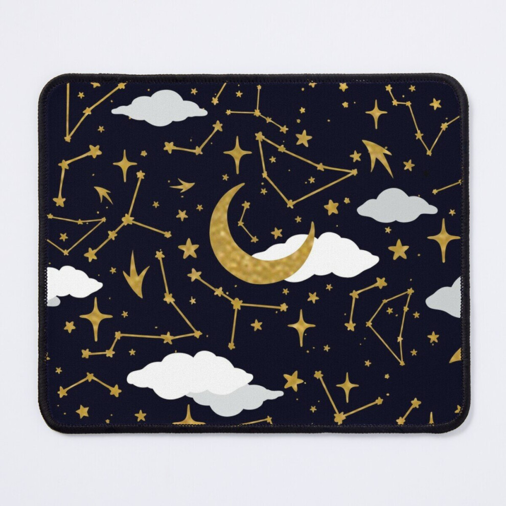 Mouse Pad Celestial Stars And Moons In And 11.8 X 9.8 Inch Computer Mat Gaming Office Mousepad Gold/White 7802738149258