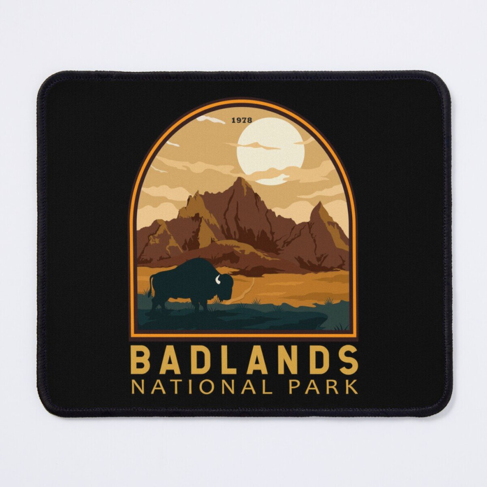 Mouse Pad Badlands National Park Vintage Emblem 11.8 X 9.8 Inch Computer Mat Gaming Office Mousepad 7802738189179