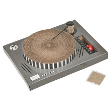 Vinyl Record Player-Inspired Cat Scratcher Pad with Catnip, Play Ball & Gift Box