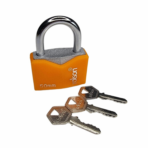 Rolson Rolson 50mm Iron Padlock with 3 keys and protective jacket 66546 2