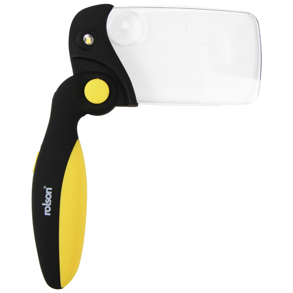 Rolson Folding Magnifying Glass with 2 Magnifying Strengths and LED Light 60331