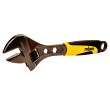 300mm (12") Black Nickel Adjustable Wrench 19023: Rubber Grip Handle