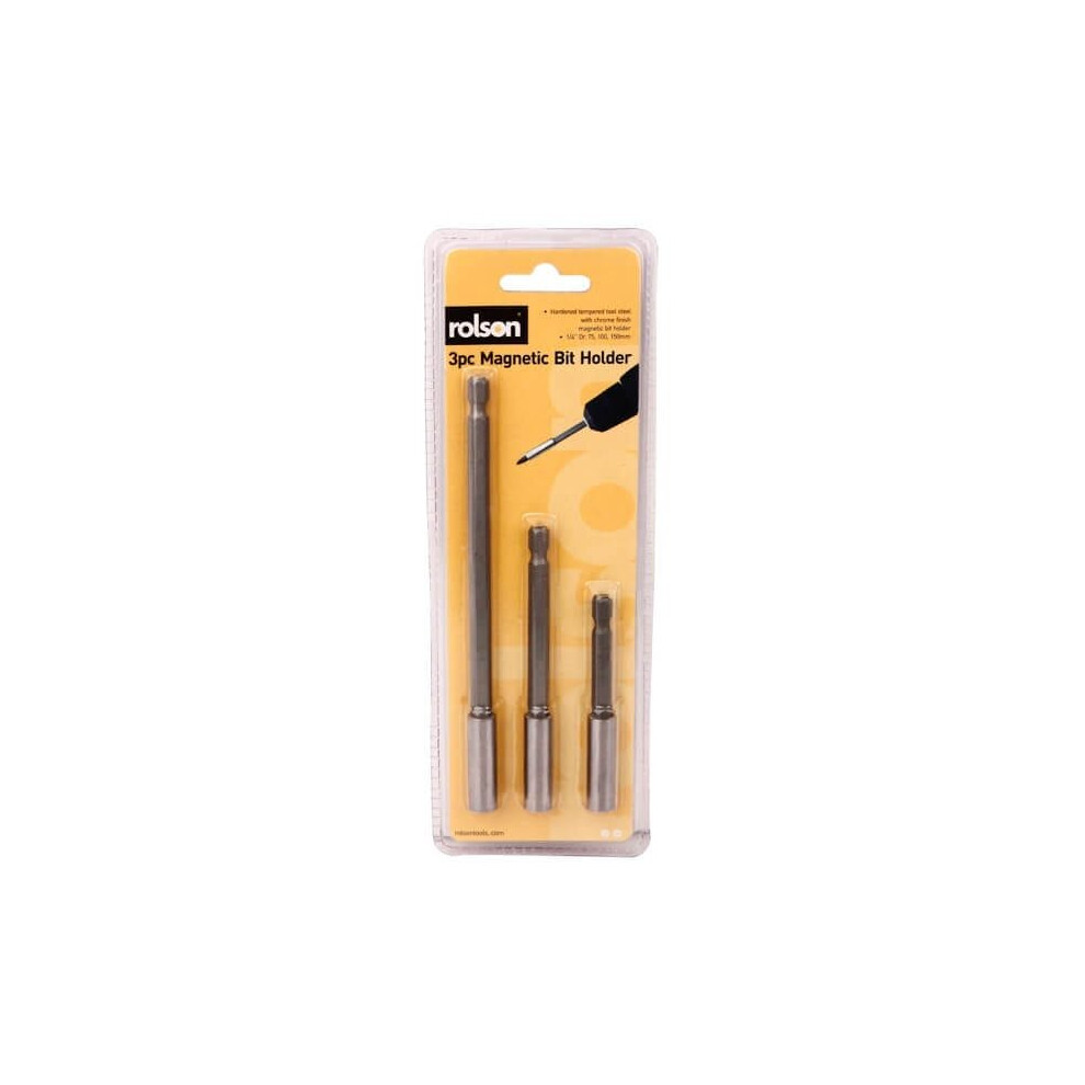 Rolson 3Pc Magnetic Bit Holder Set 75, 100, 150Mm 30310