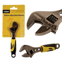 150mm (6") Black Nickel Rubber Grip Adjustable Wrench  19020: Rubber Grip Handle