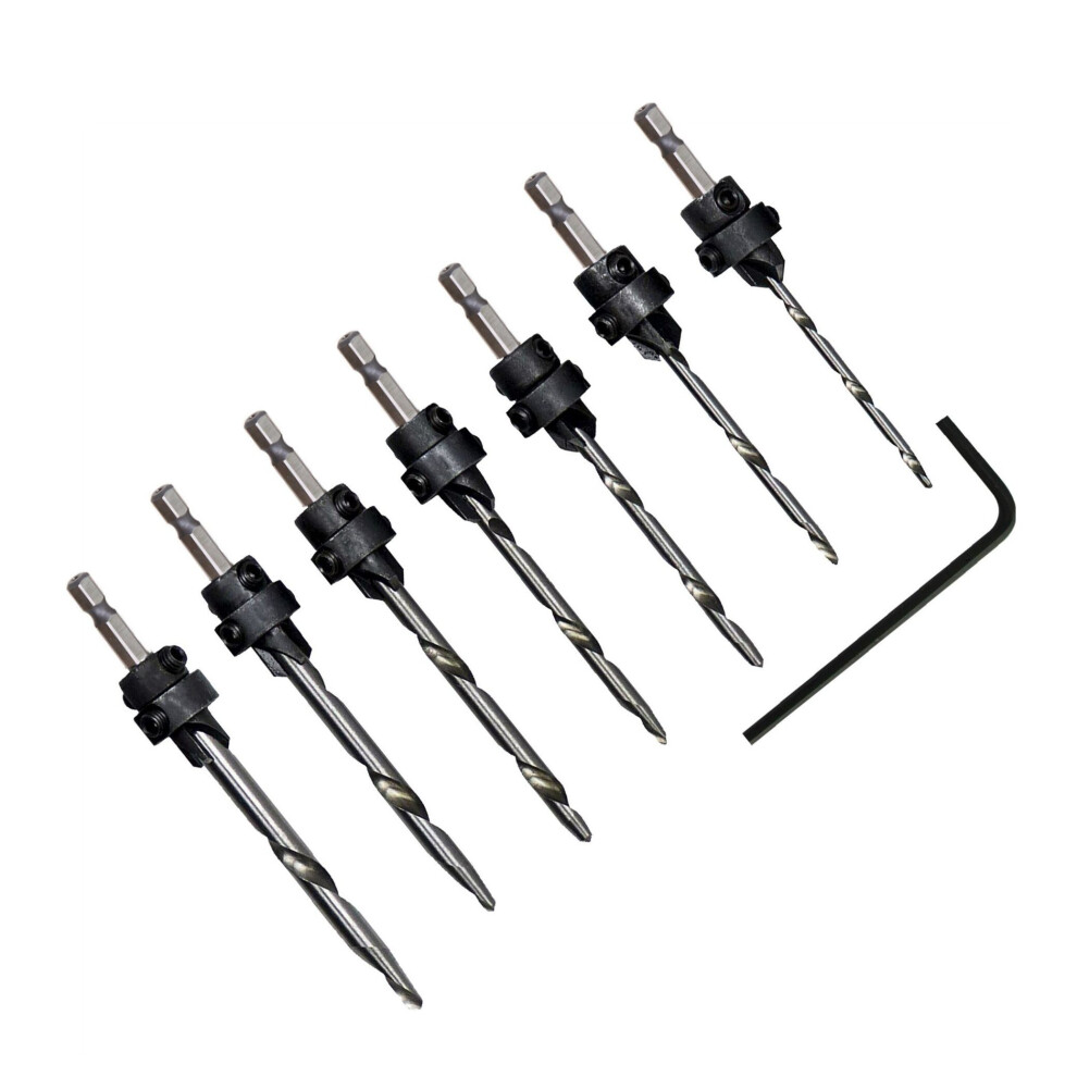 Rolson 7pc Hex Shank Countersink Drill Bit Set 48560