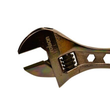 250mm (10") Black Nickel Adjustable Wrench 19022: Rubber Grip Handle